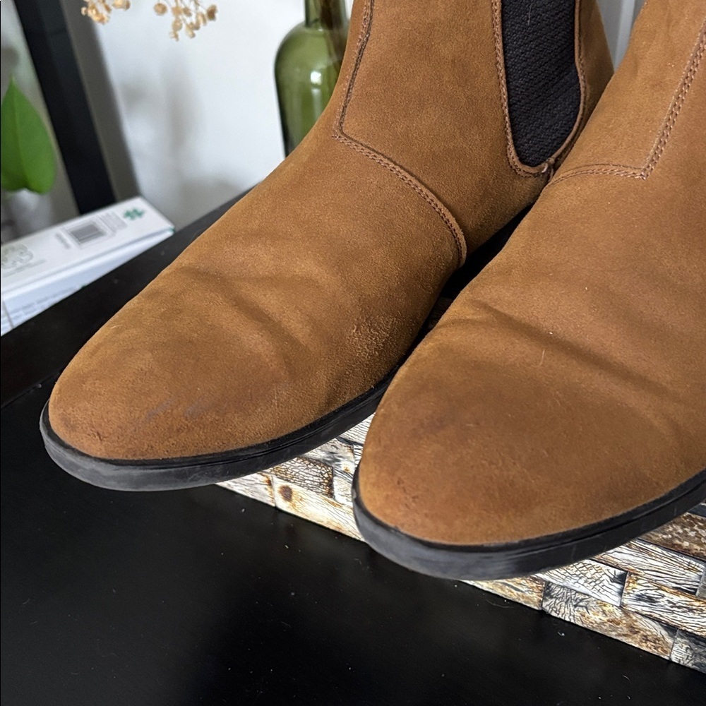 CALL IT SPRING (8) Men's Chelsea Boots Vegan Suede Tan Pull-On - Size US 8 - Picture 9 of 16